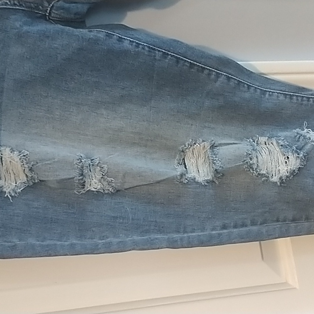 Forever 21 Celebrity Pink Skinny Distressed Raw Hem Ankle Jeans sz plus 22 - Picture 4 of 15